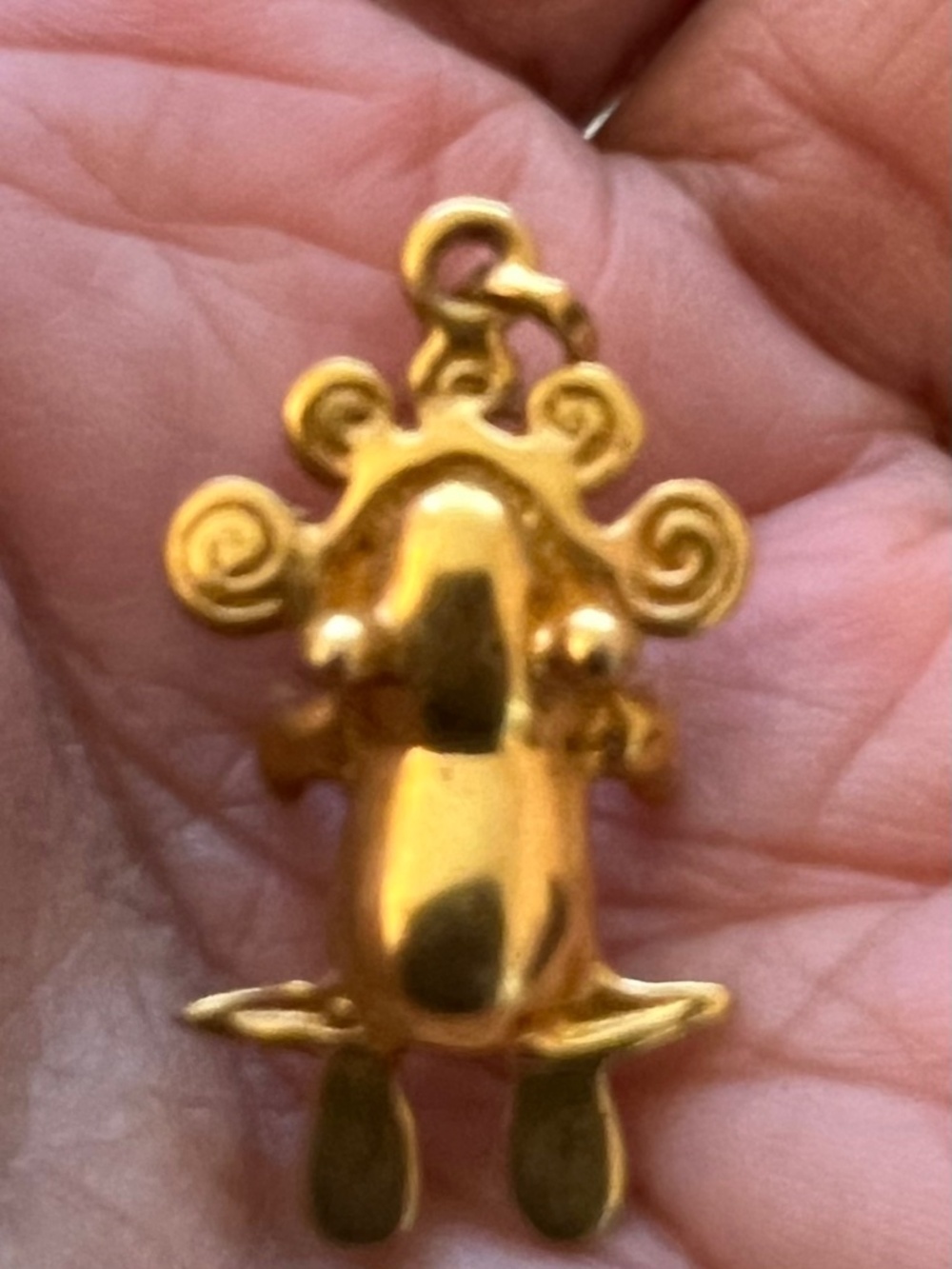 Vintage 22K Gold Plated Pre-Columbian Style Tribal Mesoamerican Artisan  Pendant